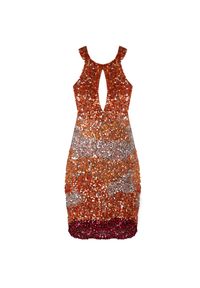 Patrizia Pepe Sukienka | 8A1179/A306 | Kobieta | Czerwony, Pomarańczowy. Kolor: czerwony, wielokolorowy, pomarańczowy. Materiał: poliester. Wzór: aplikacja. Typ sukienki: dopasowane. Styl: elegancki #4