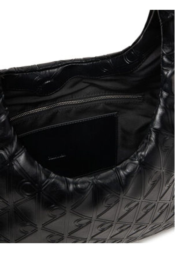 Calvin Klein Torebka Emblem Aop Puffer Lg Shoulder Ba LV04F3199G Czarny. Kolor: czarny. Materiał: skórzane