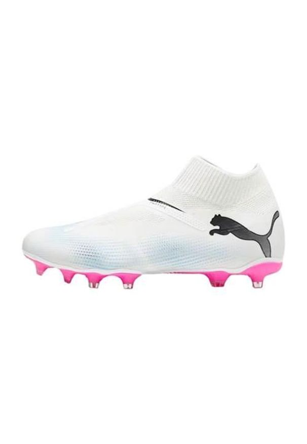 Buty piłkarskie męskie Puma Future 7 Match+ Ll Fg ag. Zapięcie: bez zapięcia. Kolor: biały, wielokolorowy. Materiał: syntetyk, materiał. Szerokość cholewki: normalna. Sport: piłka nożna