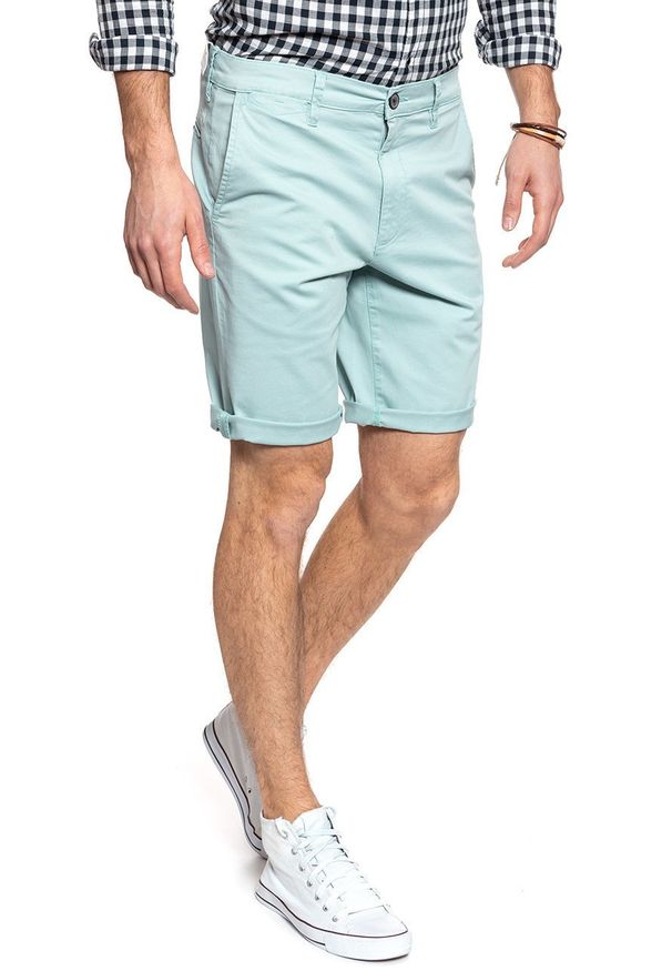 Wrangler - SPODENKI WRANGLER CHINO SHORT MIST BLUE W14AWA078 112126577