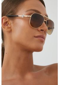VERSACE - Versace Okulary przeciwsłoneczne damskie. Kolor: złoty #4