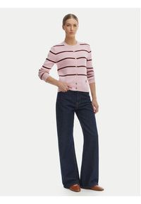 TOMMY HILFIGER - Tommy Hilfiger Kardigan WW0WW49617 Różowy Regular Fit. Kolor: różowy. Materiał: bawełna #3