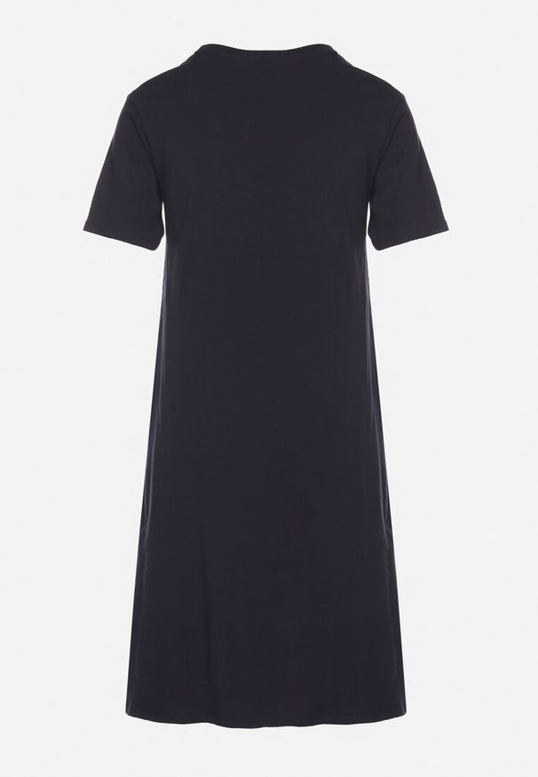 Born2be - Granatowa Bawełniana Sukienka o Kroju Typu T-shirt Nilisea. Kolor: niebieski. Materiał: bawełna