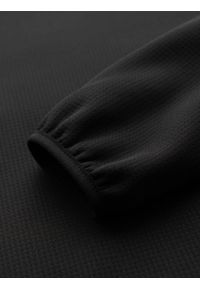 Ombre Clothing - Kurtka lekka męska z łączonych materiałów z kapturem i ozdobnym pikowaniem – czarna V5. Okazja: na co dzień. Typ kołnierza: kaptur. Kolor: czarny. Materiał: materiał. Wzór: aplikacja. Styl: casual #5