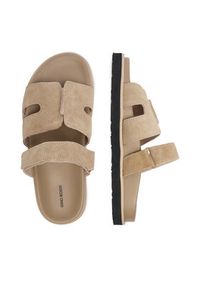 Gino Rossi - GINO ROSSI Klapki C-CLB-P1927A Beżowy. Kolor: beżowy. Materiał: skóra, zamsz #5