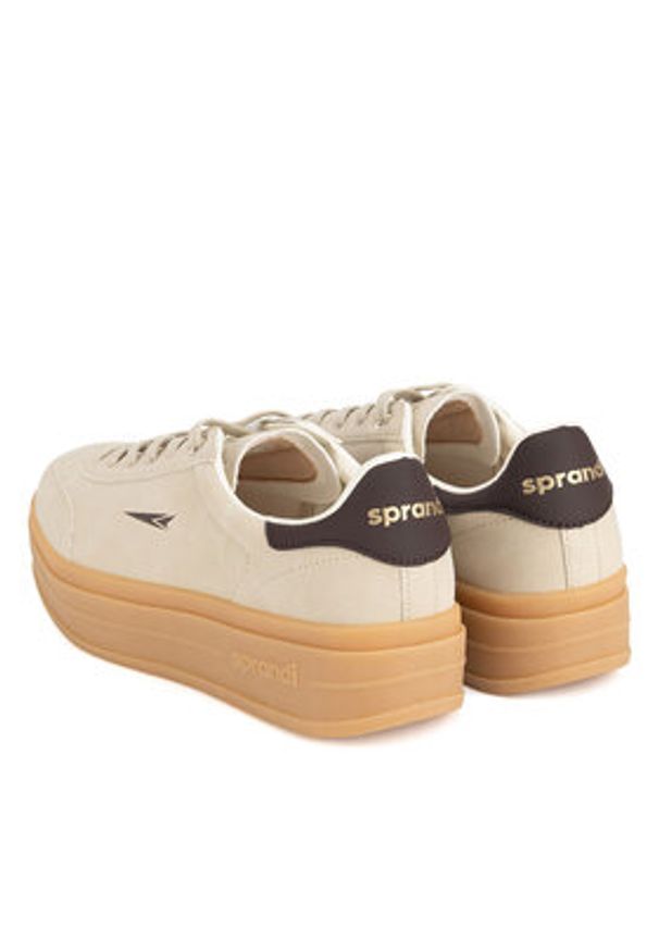 Sprandi Sneakersy V12-785 Beżowy. Kolor: beżowy. Materiał: skóra