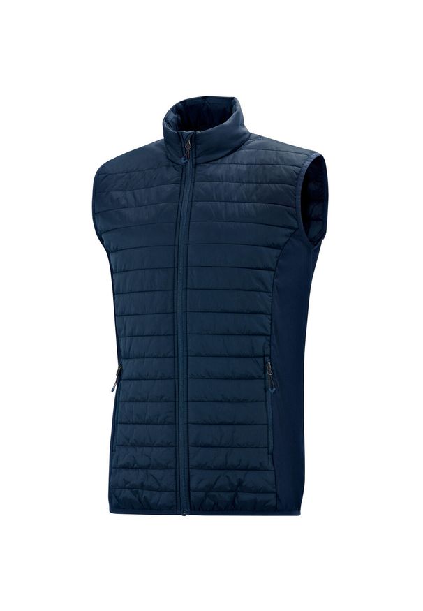 Kurtka puchowa bez rękawów Jako Corporate. Kolor: niebieski. Materiał: puch. Długość rękawa: bez rękawów. Styl: elegancki