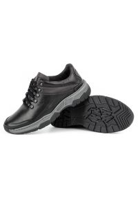 Olivier Buty Męskie skórzane casual 842MA czarne. Okazja: na co dzień. Zapięcie: pasek. Kolor: czarny. Materiał: skóra. Wzór: paski. Sezon: lato, jesień, wiosna. Styl: casual #3