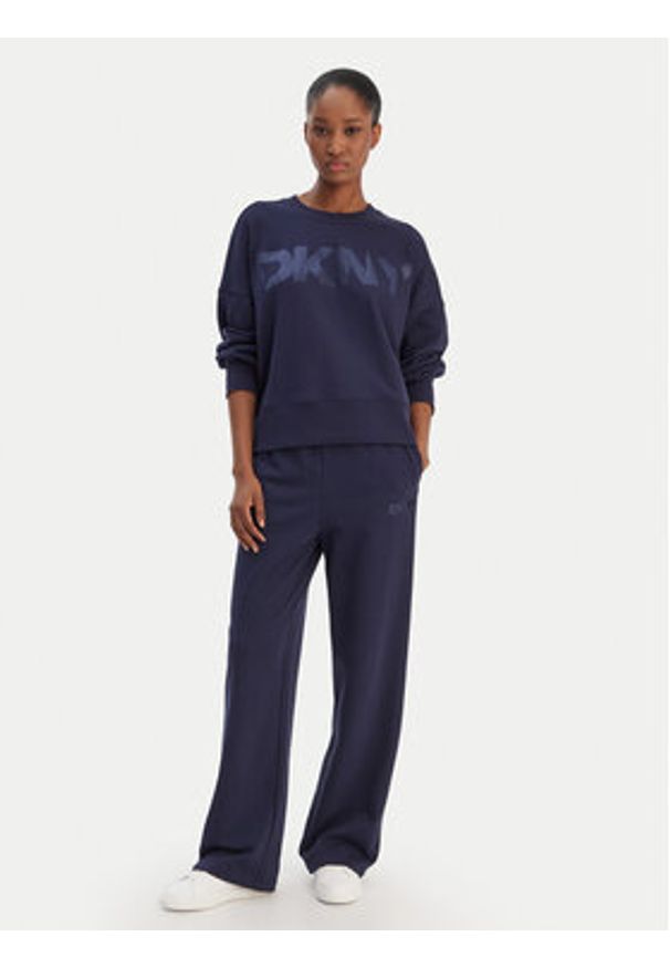 DKNY Sport Bluza DP6T1561 Granatowy Oversize. Kolor: niebieski. Materiał: bawełna. Styl: sportowy