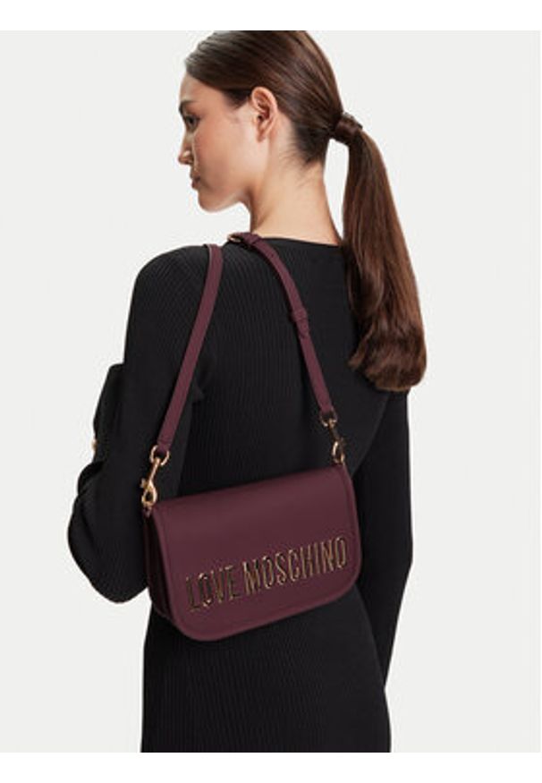 Love Moschino - LOVE MOSCHINO Torebka JC4028PP1NKD0552 Bordowy. Kolor: czerwony. Materiał: skórzane