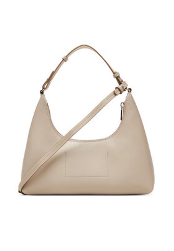 Calvin Klein Torebka Foil Logo Conv Shou?Lder Bag LV04F3272G Beżowy. Kolor: beżowy. Materiał: skórzane