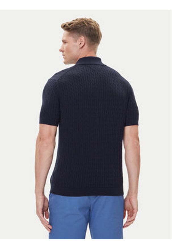 TOMMY HILFIGER - Tommy Hilfiger Polo MW0MW40701 Granatowy Regular Fit. Typ kołnierza: polo. Kolor: niebieski. Materiał: bawełna