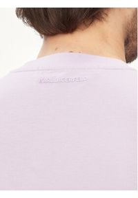Karl Lagerfeld - KARL LAGERFELD T-Shirt 755030 542225 Fioletowy Regular Fit. Typ kołnierza: dekolt w karo. Kolor: fioletowy. Materiał: bawełna #2