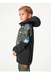 UNUO - Polarowa kurtka wąska softshellowa dla dzieci, czarny, khaki, Fantazie. Kolor: czarny. Materiał: materiał, poliester, softshell. Sezon: jesień, wiosna