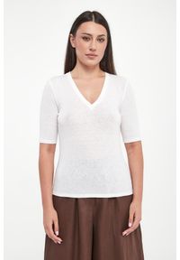Weekend Max Mara - T-shirt damski lniany Opzione WEEKEND MAX MARA. Materiał: len #3
