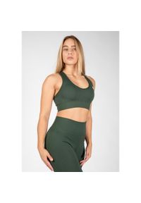 GORILLA WEAR - Neiro Bezszwowe Biustonosz sportowy - zielony. Kolor: zielony. Sport: fitness