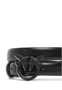 Pinko - PINKO Pasek Damski Love Berry H2 Belt 20251 PLT1 100143 Y5B4 Czarny. Kolor: czarny. Materiał: skóra