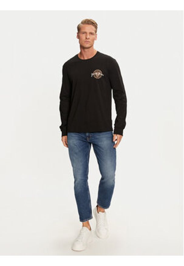 Guess Jeans Longsleeve M4BI84 K8FQ4 Czarny Regular Fit. Kolor: czarny. Materiał: bawełna. Długość rękawa: długi rękaw