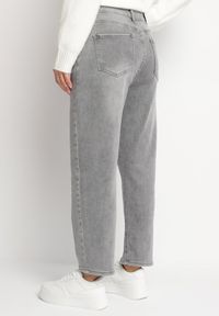 Born2be - Szare Jeansy Mom Fit z Wysokim Stanem Milapia. Okazja: na co dzień. Stan: podwyższony. Kolor: szary. Długość: długie. Styl: casual, retro, elegancki #7