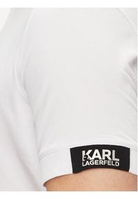 Karl Lagerfeld - KARL LAGERFELD T-Shirt 755024 542221 Biały Regular Fit. Typ kołnierza: dekolt w karo. Kolor: biały. Materiał: bawełna #5