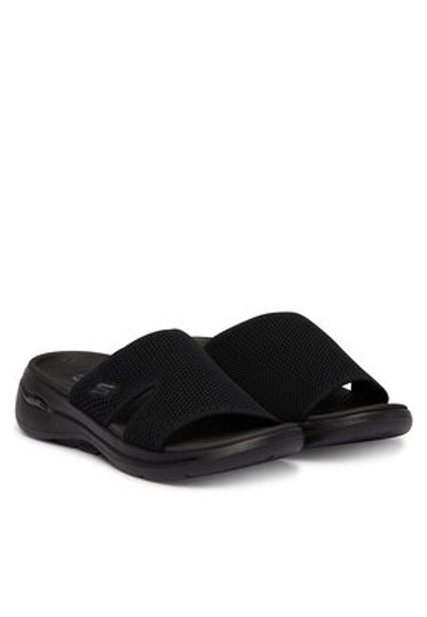 skechers - Skechers Klapki Go Walk Arch Fit 140274/BBK Czarny. Kolor: czarny. Materiał: materiał