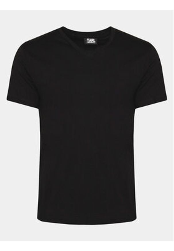 Karl Lagerfeld - KARL LAGERFELD Komplet 2 t-shirtów 765001 500298 Czarny Slim Fit. Typ kołnierza: dekolt w karo. Kolor: czarny. Materiał: bawełna