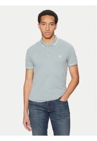 Calvin Klein Jeans Polo J30J315603 Niebieski Slim Fit. Typ kołnierza: polo. Kolor: niebieski. Materiał: bawełna