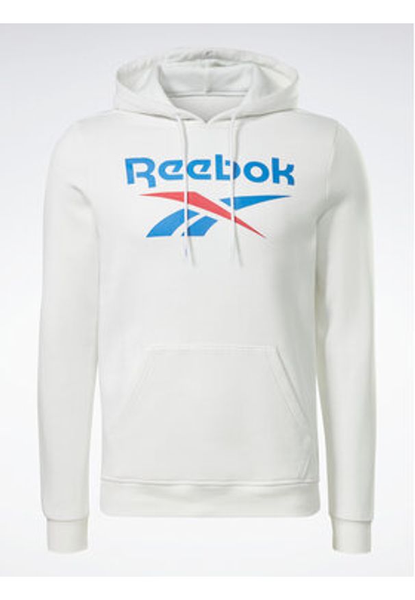 Reebok Bluza Identity Stacked Logo H54805 Biały Regular Fit. Kolor: biały. Materiał: bawełna