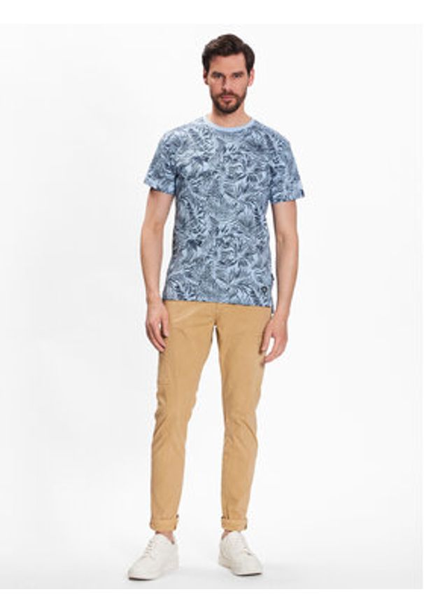 INDICODE T-Shirt Palme 40-935 Niebieski Regular Fit. Kolor: niebieski. Materiał: bawełna