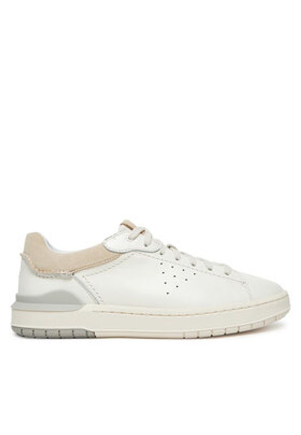 Clarks Sneakersy Courtlite2 Run 26181325 Biały. Kolor: biały. Materiał: skóra. Sport: bieganie