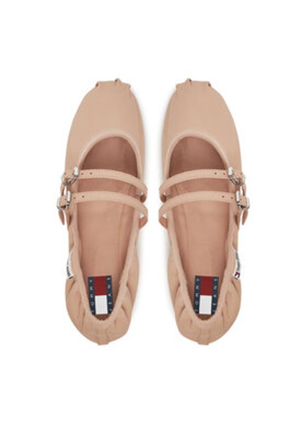 Tommy Jeans Baleriny Ballerina EN0EN02720 Różowy. Kolor: różowy. Materiał: skóra