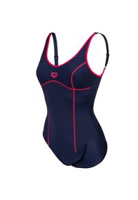 Damski kostium kąpielowy 1-częściowy Arena Tania Clip. Kolor: wielokolorowy, niebieski, różowy. Materiał: tkanina #1