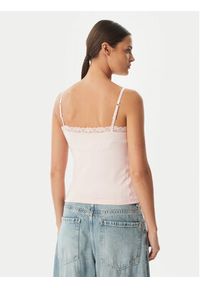 Adidas - adidas Top KC6438 Różowy Slim Fit. Kolor: różowy. Materiał: bawełna #2