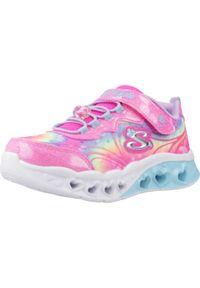 skechers - Buty Dziecko Skechers Flutter Heart Lights-Groovy Swirl róża. Kolor: różowy. Model: Skechers Sport. Sport: turystyka piesza