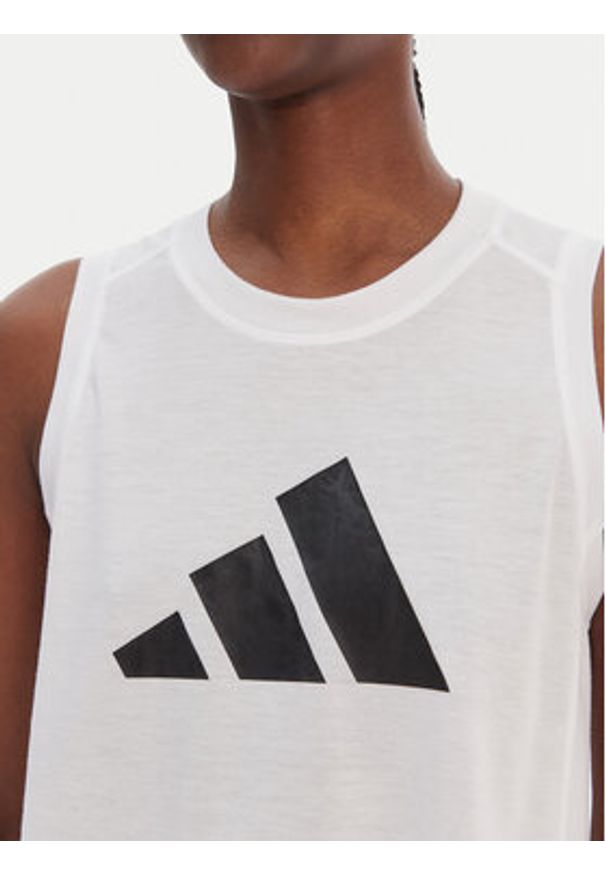 Adidas - adidas Koszulka techniczna Train Essentials Big Logo IT0540 Biały Regular Fit. Kolor: biały. Materiał: syntetyk, wiskoza