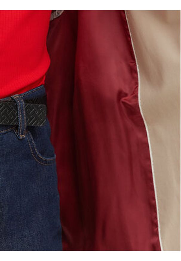 TOMMY HILFIGER - Tommy Hilfiger Trencz WW0WW49586 Beżowy Relaxed Fit. Kolor: beżowy. Materiał: bawełna