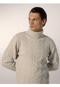 Reserved - Wełniany sweter - jasnoszary. Kolor: szary. Materiał: wełna #1