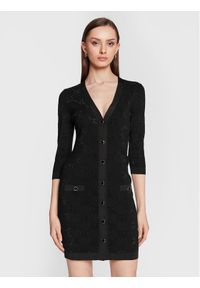 Blugirl Blumarine Sukienka dzianinowa RA3105-MA18F Czarny Slim Fit. Kolor: czarny. Materiał: wiskoza, dzianina