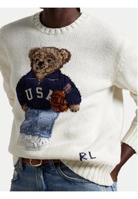 Polo Ralph Lauren Sweter 211966255001 Écru Relaxed Fit. Typ kołnierza: polo. Materiał: bawełna