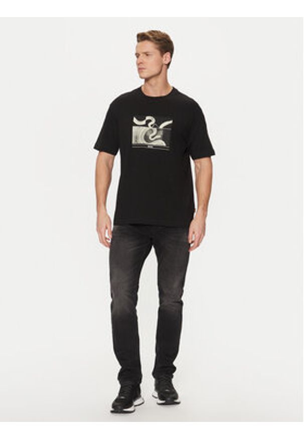 BOSS T-Shirt 50534919 Czarny Regular Fit. Kolor: czarny. Materiał: bawełna
