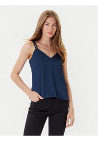 Morgan Top 242-OLAFI Niebieski Slim Fit. Kolor: niebieski. Materiał: syntetyk