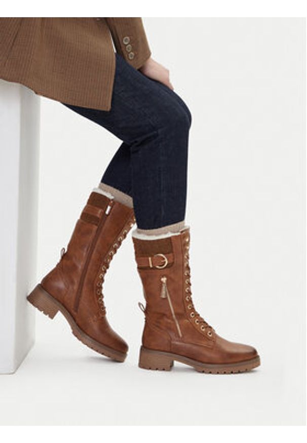 Beverly Hills Polo Club Kozaki CEO-WS17139-01 Brązowy. Kolor: brązowy. Materiał: skóra, materiał