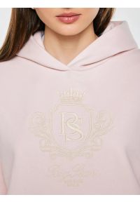 Big-Star - bluza damska z kapturem i haftowanym logo różowa afraja 600. Typ kołnierza: kaptur. Kolor: różowy. Materiał: dzianina. Wzór: haft #4
