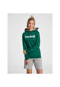 Bluza sportowa z kapturem damska Hummel Go Cotton Logo Hoodie Woman. Typ kołnierza: kaptur. Kolor: biały, zielony, wielokolorowy