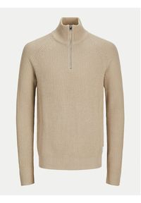 Jack & Jones - Jack&Jones Sweter Pannel 12258473 Beżowy Regular Fit. Kolor: beżowy. Materiał: syntetyk #7