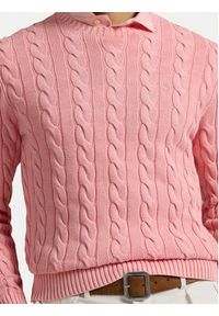Polo Ralph Lauren Sweter 710965867004 Różowy Regular Fit. Typ kołnierza: polo. Kolor: różowy. Materiał: bawełna #5