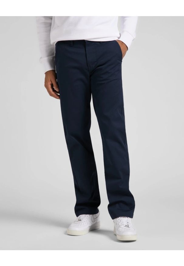 Lee - LEE MĘSKIE SPODNIE CHINO LEE REGULAR CHINO DEEP NAVY 112145530