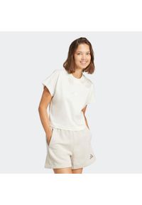 Adidas - Koszulka ADIDAS ALL SZN. Kolor: biały. Materiał: bawełna, włókno, jersey. Wzór: haft #1