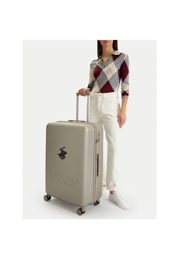 Walizka duża Beverly Hills Polo Club. Kolor: beżowy
