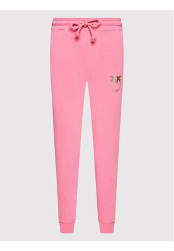 Pinko Spodnie dresowe Carico 1G17DC Y7Y5 Różowy Regular Fit. Kolor: różowy. Materiał: dresówka, bawełna